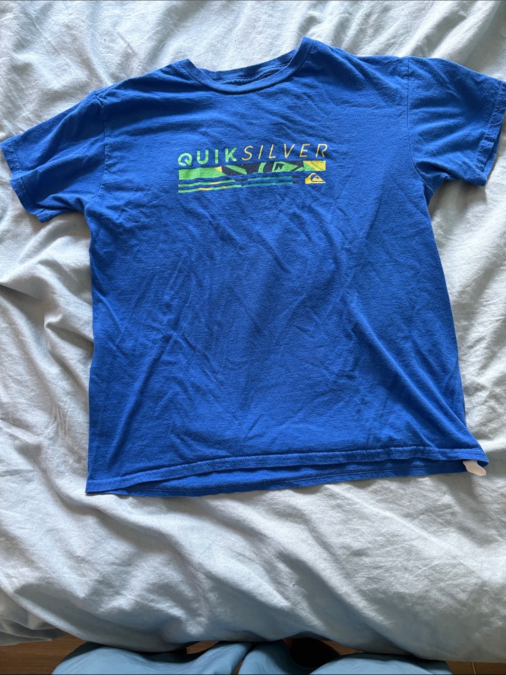 Quiksilver Royal Blue Surf Stripe Logo Tee